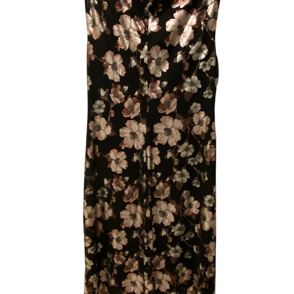 Connected Apparel Black and Pink Floral Midi Dress - Picture 7 of 7
